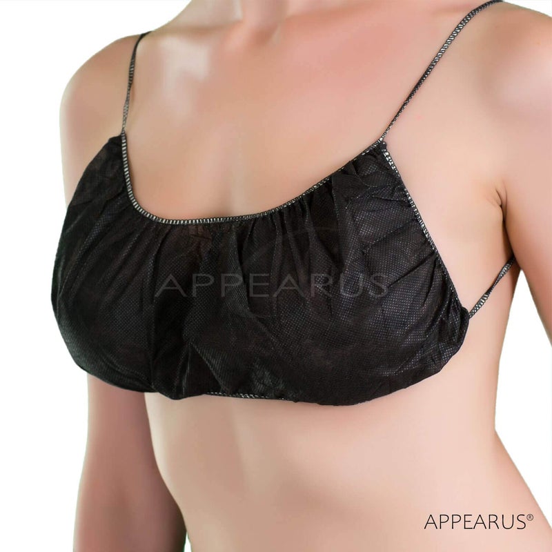 APPEARUS 50 Ct. Disposable Bras - Women's Backless Spa Bra for Spray Tanning and Body Treatments, Black - Image 3